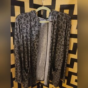 Women's Lucky Brand Gray Cardigan with Hood And Front Pockets‎ Size Small